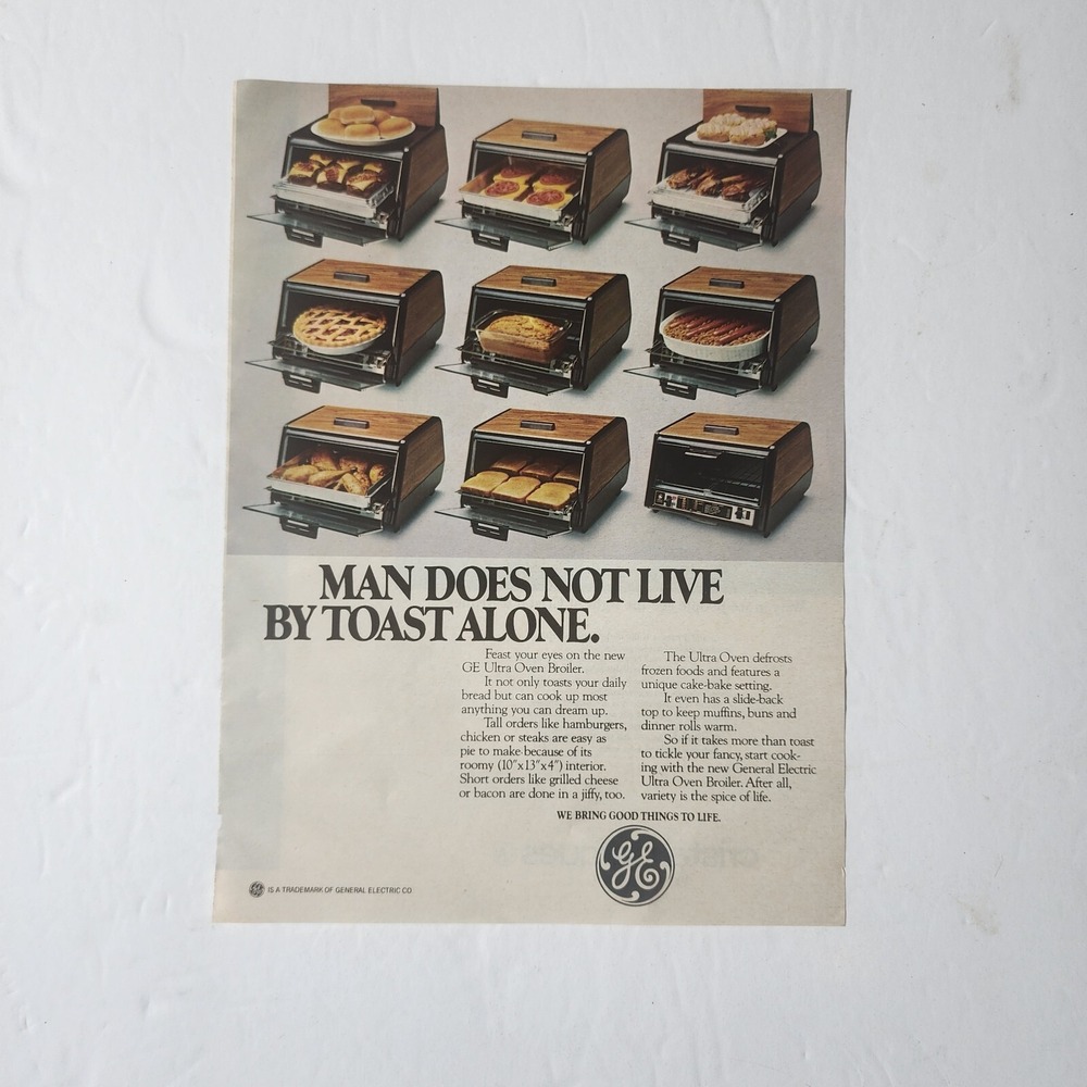 Vintage 1983 GE Ultra Oven Broiler Print Ad Original 8x10.5 Magazine Clipping